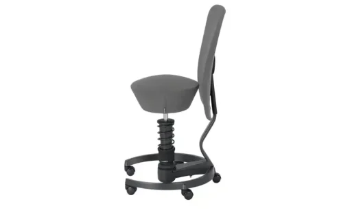 Aeris Drehhocker mit Lehne Swopper  | Grau, Schwarz, Federbein Standard (für Körpergewicht von 50-120 kg)