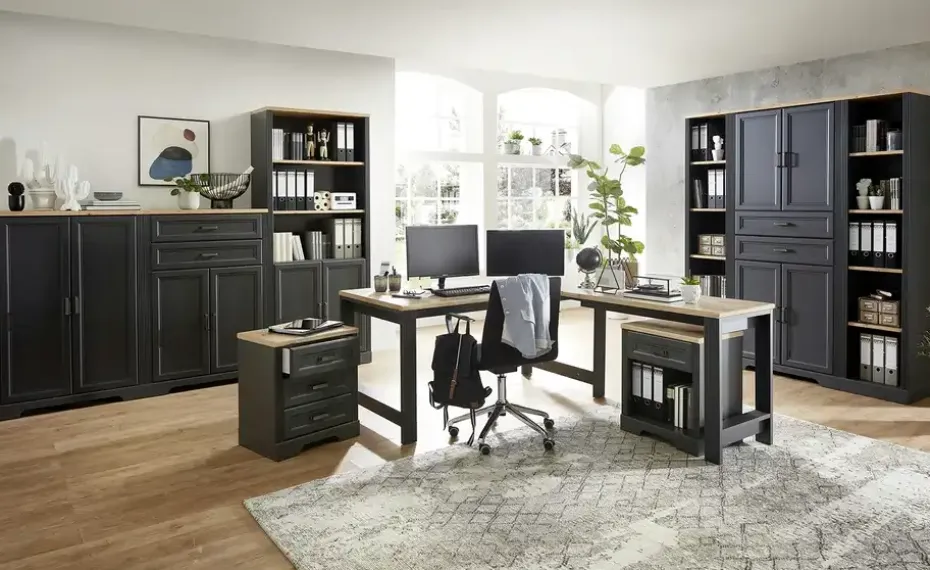 Aktenschrank Varese | Graphit, Asteiche (Nachbildung)