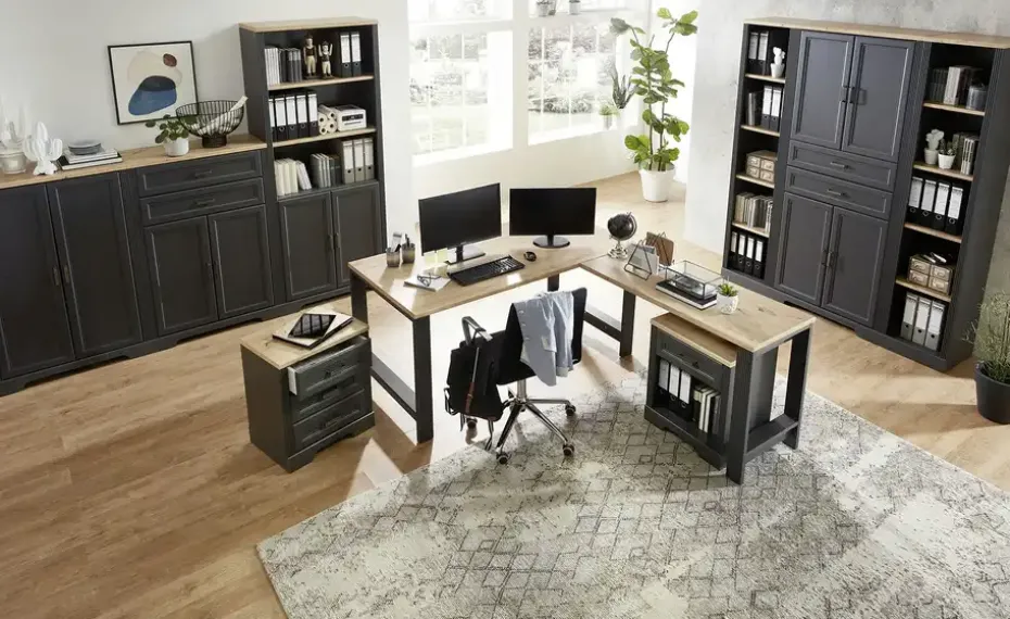 Aktenschrank Varese | Graphit, Asteiche (Nachbildung)