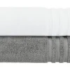 Badetuch (100 x 150cm), 2er-Set Anthrazit-Weiß Soft Cotton