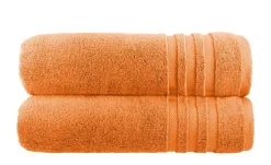 Badetuch (100 x 150cm), 2er-Set Orange Soft Cotton