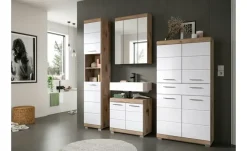Badezimmerspiegelschrank WALDSEE, Breite 60cm, 3 Spiegeltüren, 9 Fächer, 6 Einlegeböden, in verschiedenen Farben erhältlich, Badmöbel, Spiegel, Badschrank, Bad Waldsee