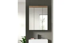 Badezimmerspiegelschrank WALDSEE, Breite 60cm, 3 Spiegeltüren, 9 Fächer, 6 Einlegeböden, in verschiedenen Farben erhältlich, Badmöbel, Spiegel, Badschrank, Bad Waldsee