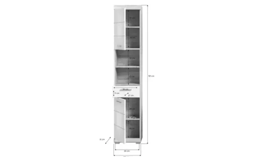 Badmöbel-Set SCHLOONSEE, 3 teilig, bestehend aus: Hochschrank, Waschbeckenunterschrank, Spiegelschrank Schloonsee | Weiß