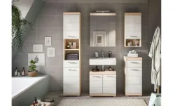 Badmöbel-Set SCHLOONSEE, 5 teilig, bestehend aus: Hochschrank, WBU, Spiegelschrank, Unterschrank, Hängeschrank Schloonsee | hochglanz