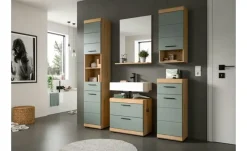 Badmöbel-Set SCHLOONSEE, 2 teilig, bestehend aus: Waschbeckenunterschrank, Spiegel, in verschiedenen Farben erhältlich, Badmöbel, Kombination, Badezimmer Schloonsee | Eiche Artisan (Nachbildung), Salbeigrün