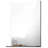 Badspiegel SCHLOONSEE, Breite 60cm, 1 Ablageboden, hochwertiges Spiegelglas, in verschiedenen Farben erhältlich, Badmöbel, Spiegel, Badezimmer Schloonsee | Silbergrau