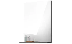 Badspiegel SCHLOONSEE, Breite 60cm, 1 Ablageboden, hochwertiges Spiegelglas, in verschiedenen Farben erhältlich, Badmöbel, Spiegel, Badezimmer Schloonsee | Silbergrau