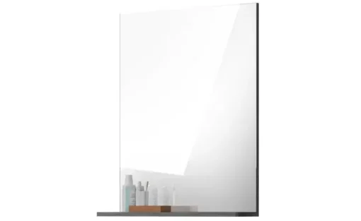 Badspiegel SCHLOONSEE, Breite 60cm, 1 Ablageboden, hochwertiges Spiegelglas, in verschiedenen Farben erhältlich, Badmöbel, Spiegel, Badezimmer Schloonsee | Silbergrau