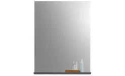 Badspiegel SCHLOONSEE, Breite 60cm, 1 Ablageboden, hochwertiges Spiegelglas, in verschiedenen Farben erhältlich, Badmöbel, Spiegel, Badezimmer Schloonsee | Silbergrau