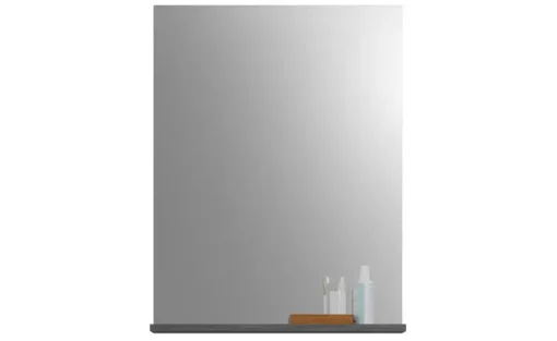 Badspiegel SCHLOONSEE, Breite 60cm, 1 Ablageboden, hochwertiges Spiegelglas, in verschiedenen Farben erhältlich, Badmöbel, Spiegel, Badezimmer Schloonsee | Silbergrau