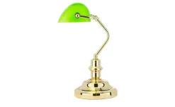 Banker-Lampe messing mit grünem Schirm