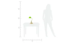 Banker-Lampe messing mit grünem Schirm