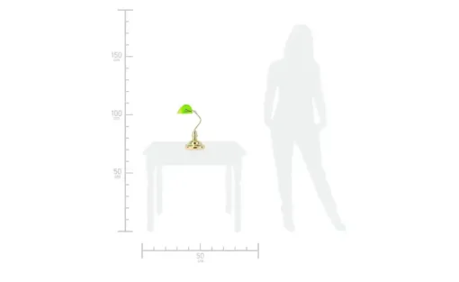 Banker-Lampe messing mit grünem Schirm