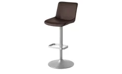 Barhocker  Leder MyTina | Braun, verchromt matt