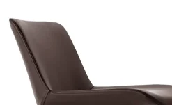 Barhocker  Leder MyTina | Braun, verchromt matt