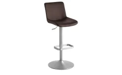 Barhocker  Leder MyTina | Braun, verchromt matt