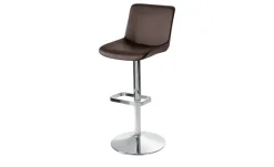 Barhocker  Leder MyTina | Braun, verchromt glänzend