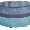 bassetti by SCHRÖNO Pouf aus Velours Tino | Blau