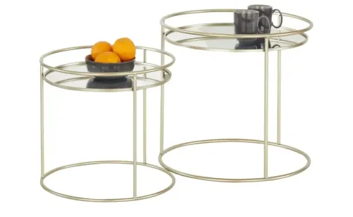 Beistelltisch 2er Set Harra | Goldfarben | Höffner