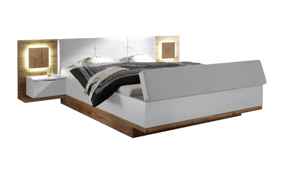 Bettanlage Rugby | Weiß, Wildeiche (Nachbildung)