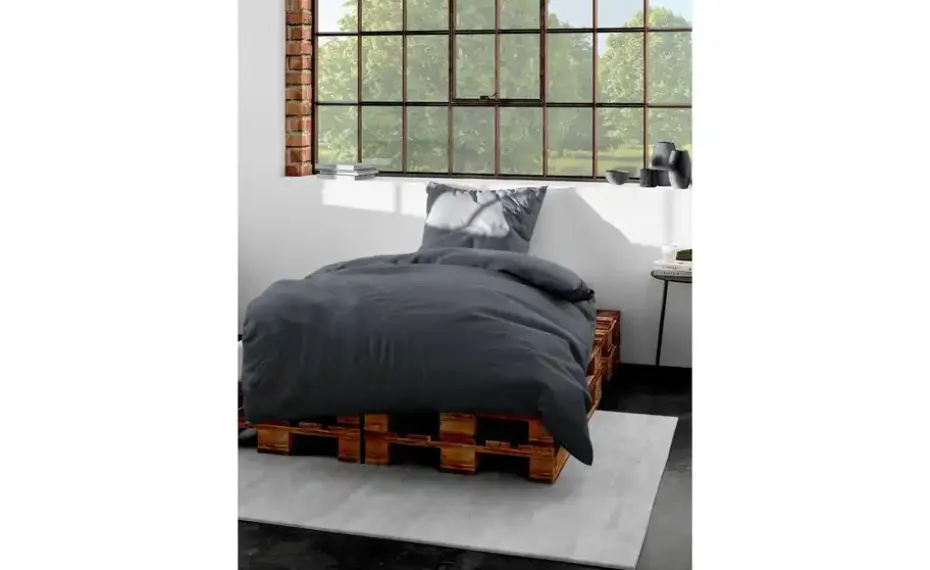 Bierbaum Seersucker Bettwäsche | 220 cm, Dunkelgrau