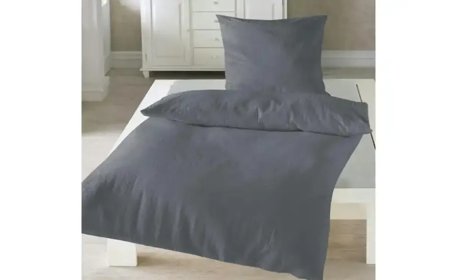 Bierbaum Seersucker Bettwäsche | 220 cm, Dunkelgrau