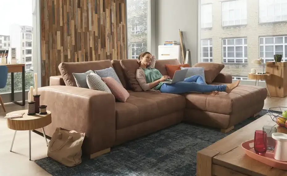 bobb Ecksofa Caro | rechts, Cognacbraun | Möbel Höffner