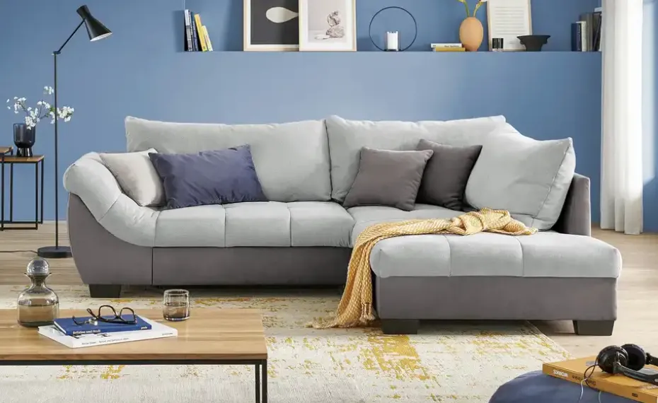 bobb Ecksofa Krissy | Grau, Anthrazit, rechts | Höffner