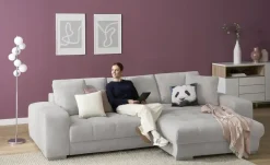 bobb Ecksofa  mit pflegeleichtem Bezugsstoff  Caro II  | Grau, rechts