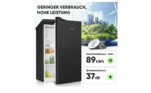 Bomann Kühlschrank KS 7251 sw | edelstahlfarben, Schwarz