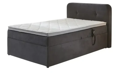 Boxbett elektrisch mit Stauraum Rutland | Grau, 100 cm