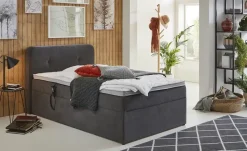 Boxbett elektrisch mit Stauraum Rutland | Grau, 100 cm