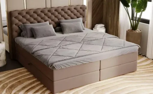 Boxbett mit Stauraum Belford | Braun, 140 cm | Höffner