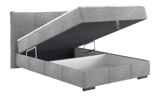 Boxbett mit Stauraum Margam | 140 cm, Silbergrau