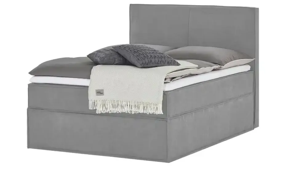 Boxi Boxspringbett 140 x 200 cm mit trendigem Keder Boxi Urban | Hellgrau, 140 cm