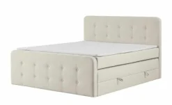 Boxspringbett mit Bettkasten Neapel | Creme, 4 cm