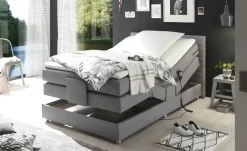 Boxspring-Motorbett Carmen | Grau, 90 cm | Höffner