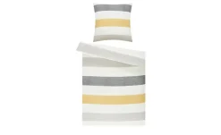 como Biber Bettwäsche Bold Stripes | Grau, Creme
