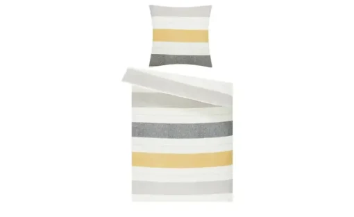 como Biber Bettwäsche Bold Stripes | Grau, Creme