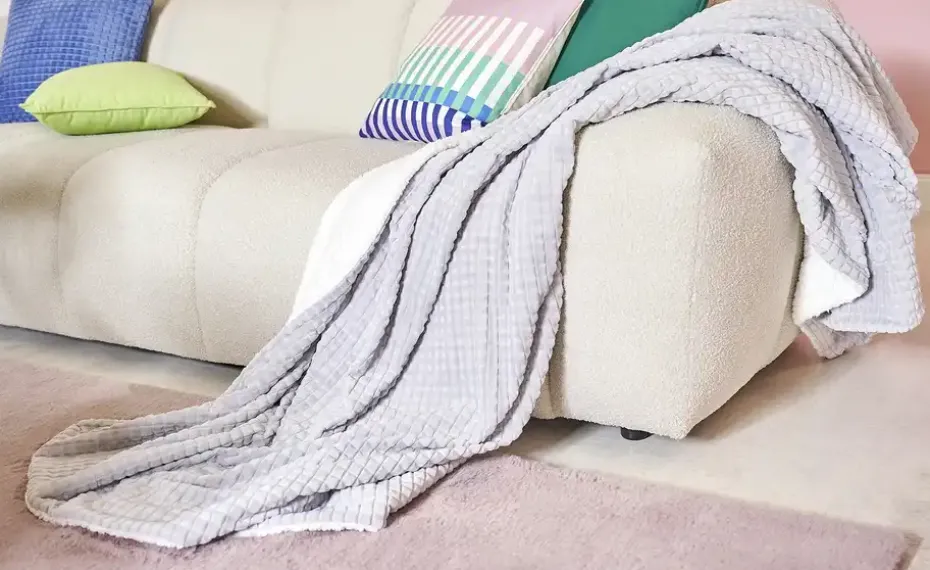 como Flanell Fleecedecke Lexi | Silbergrau, Cremeweiß