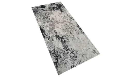 como Kurzflorteppich Velvet | Silbergrau, Schwarz, 80x150 cm