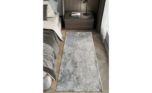 como Kurzflorteppich Velvet | Silbergrau, 80x150 cm