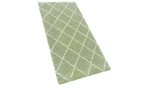 como Tuft-Teppich Mesh | Grün, Beige, 80x150 cm
