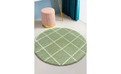 como Tuft-Teppich Mesh | Grün, Beige, 80x80 cm