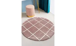 como Tuft-Teppich Mesh | Rosé, Beige, 80x80 cm