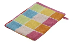 como Waschhandschuh Karo | Orange, Pink, Gelb, 16x21 cm