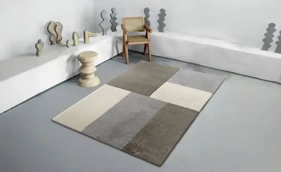 como Webteppich Bunny Patchwork | 140x200 cm, Beige, Braun