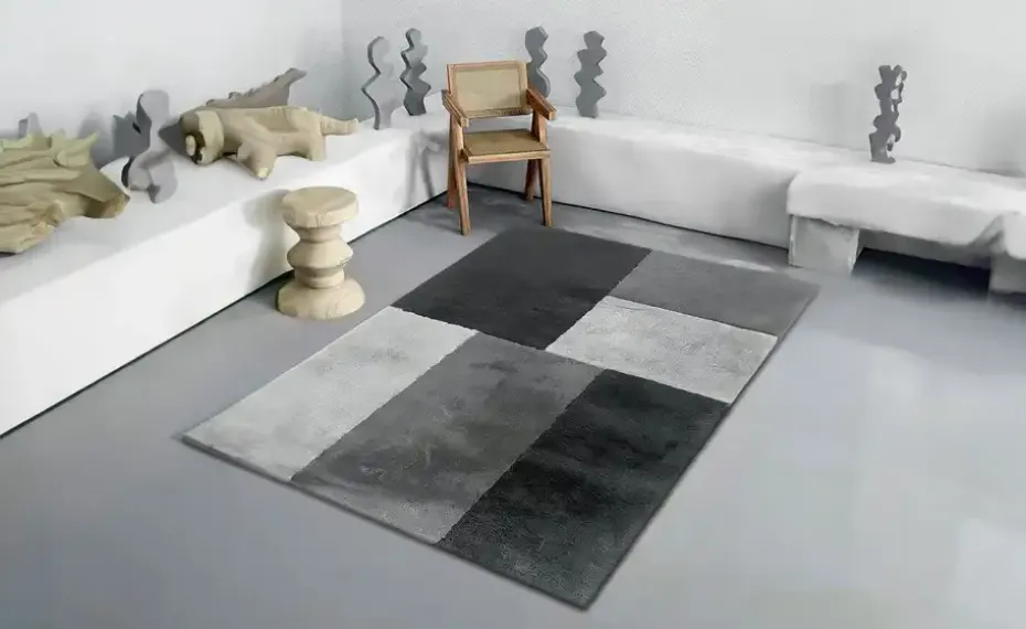 como Webteppich Bunny Patchwork | 140x200 cm, Silbergrau