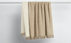 como Wohndecke mit Fransen Doubleface Sophia | Beige, Creme